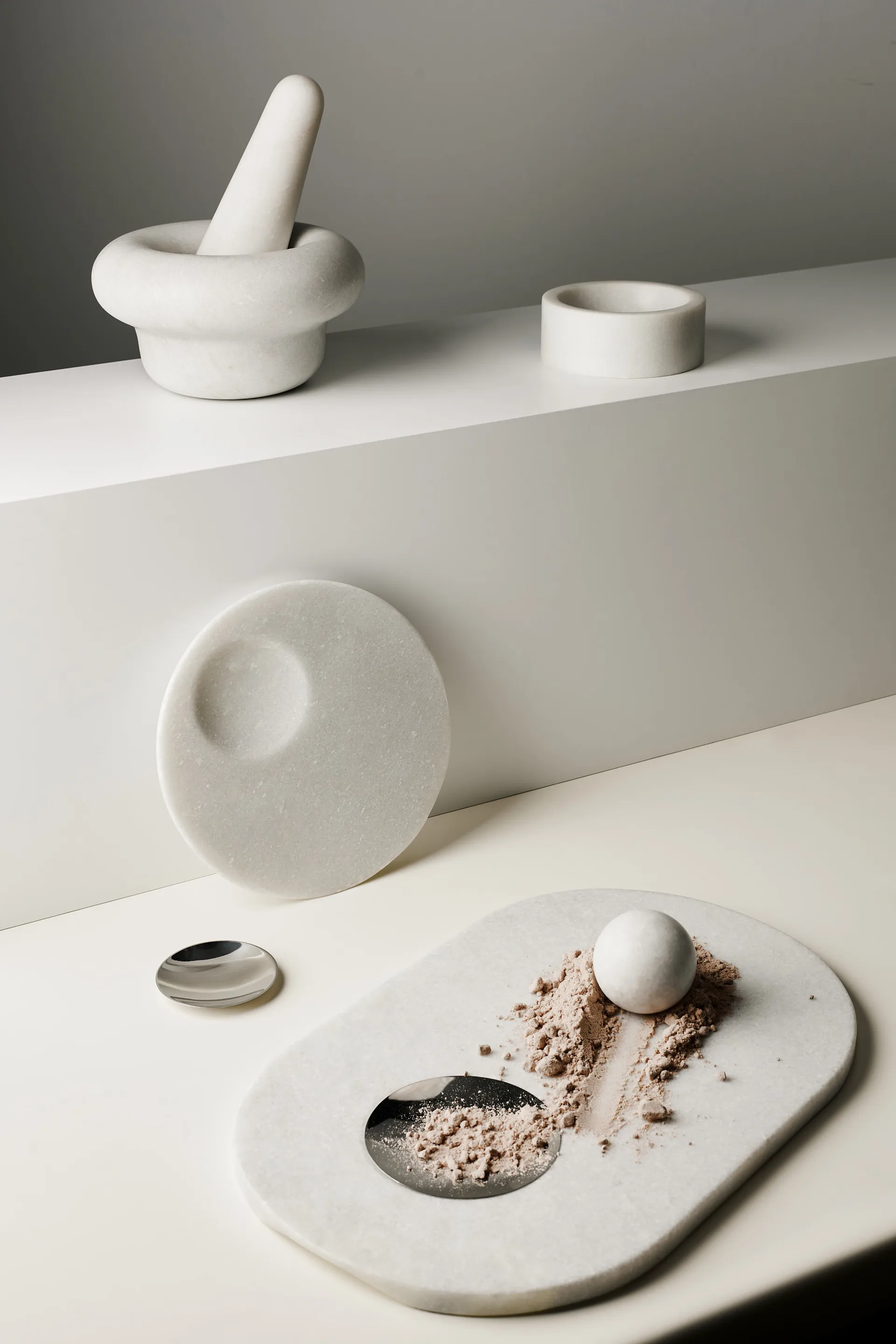 Macinapepe Stone Ø12 cm, Marmo bianco Tom Dixon
