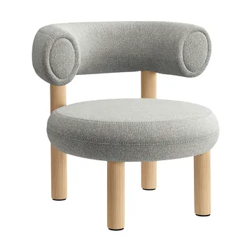Poltrona Fat loungestol - Brushed natural wood & natural alpine boucle - Tom Dixon