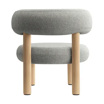 Poltrona Fat loungestol - Brushed natural wood & natural alpine boucle - Tom Dixon