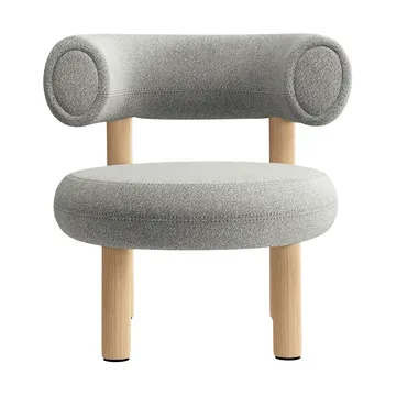 Poltrona Fat loungestol - Brushed natural wood & natural alpine boucle - Tom Dixon