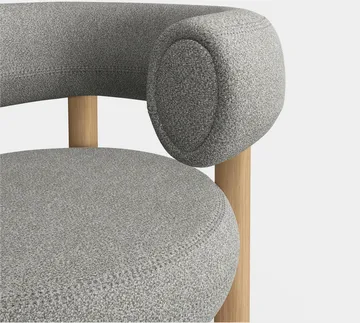Poltrona Fat loungestol - Brushed natural wood & natural alpine boucle - Tom Dixon