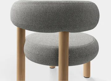 Poltrona Fat loungestol - Brushed natural wood & natural alpine boucle - Tom Dixon