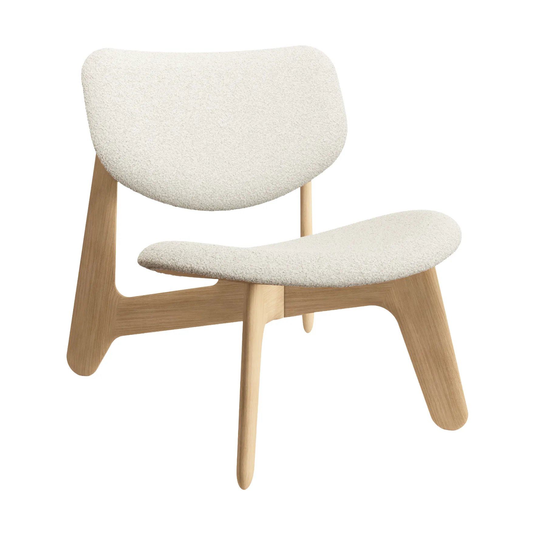 Poltrona lounge Slab con seduta rivestita, Rovere spazzolato naturale-Elle 0200 CMHR Natural Tom Dixon