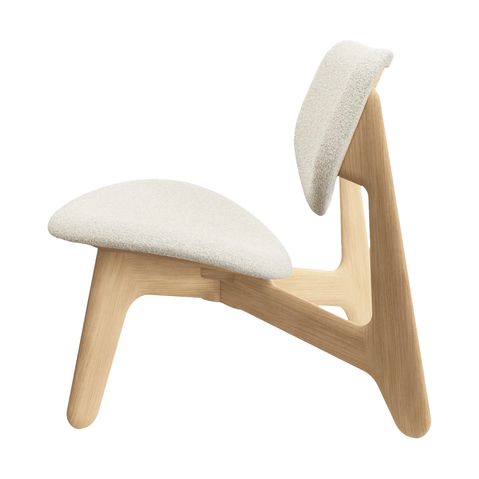 Poltrona lounge Slab con seduta rivestita, Rovere spazzolato naturale-Elle 0200 CMHR Natural Tom Dixon