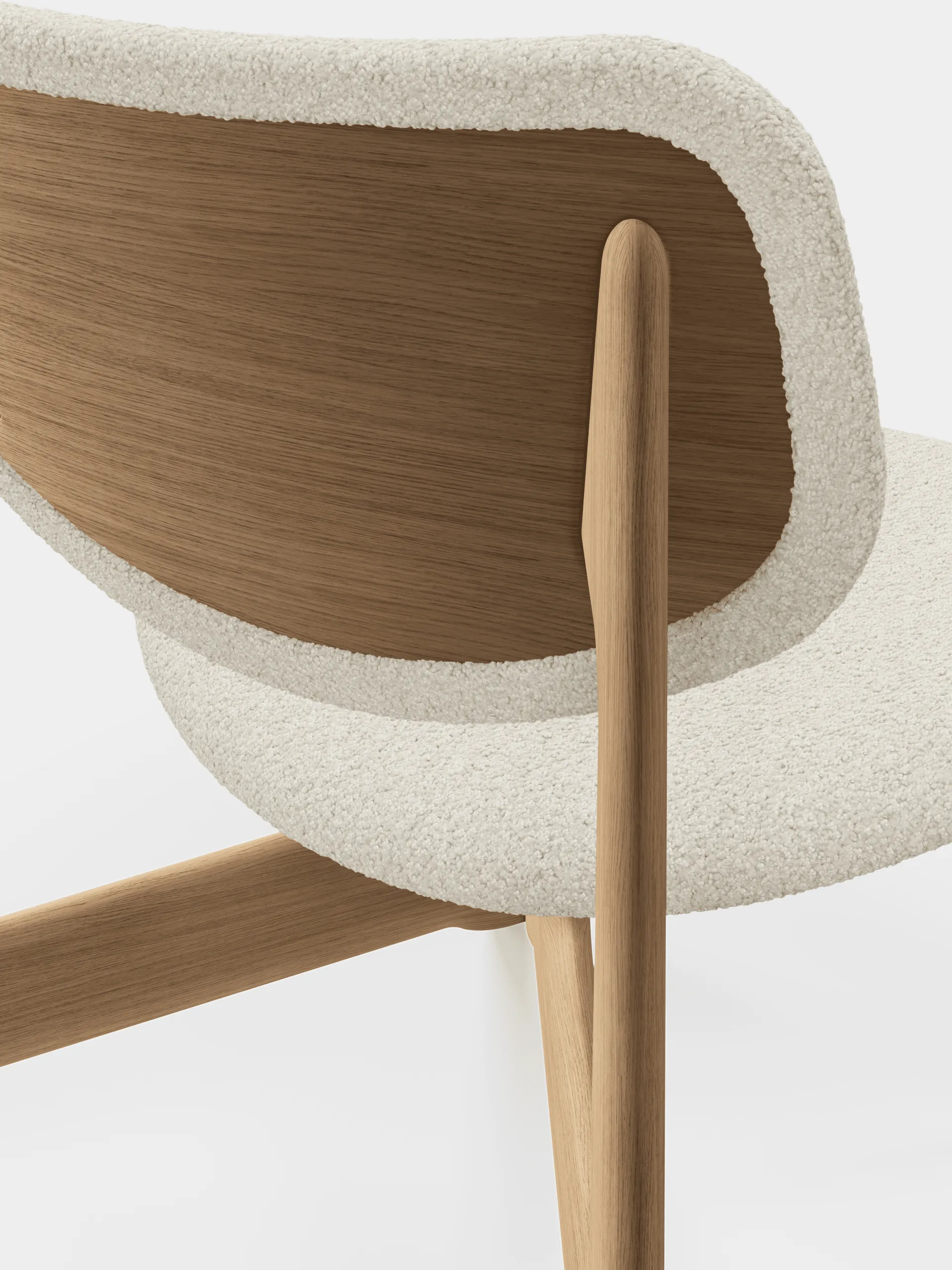Poltrona lounge Slab con seduta rivestita, Rovere spazzolato naturale-Elle 0200 CMHR Natural Tom Dixon
