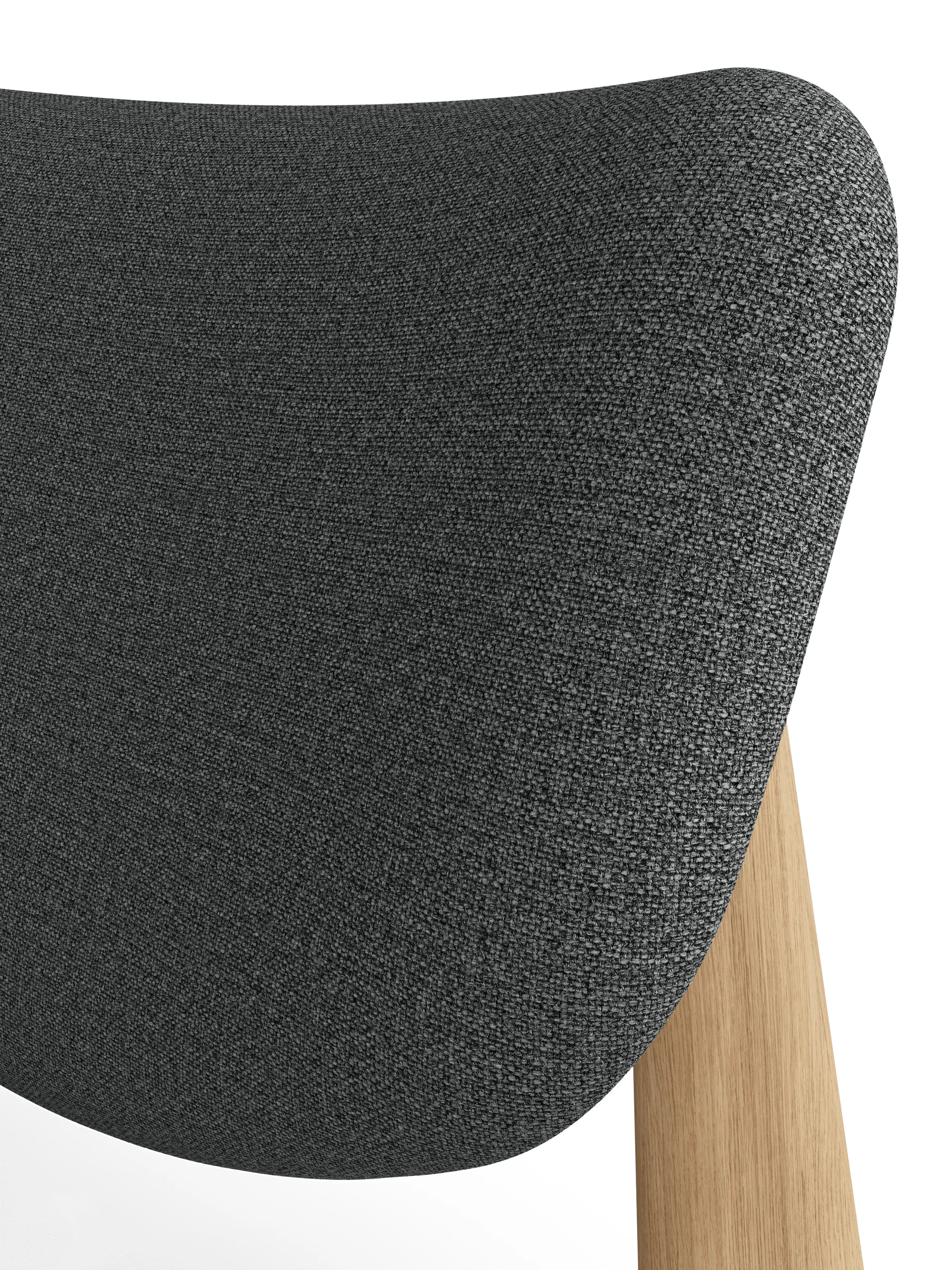 Poltrona lounge Slab con seduta rivestita, Rovere spazzolato naturale-Hallingdal 0130 mid grey Tom Dixon