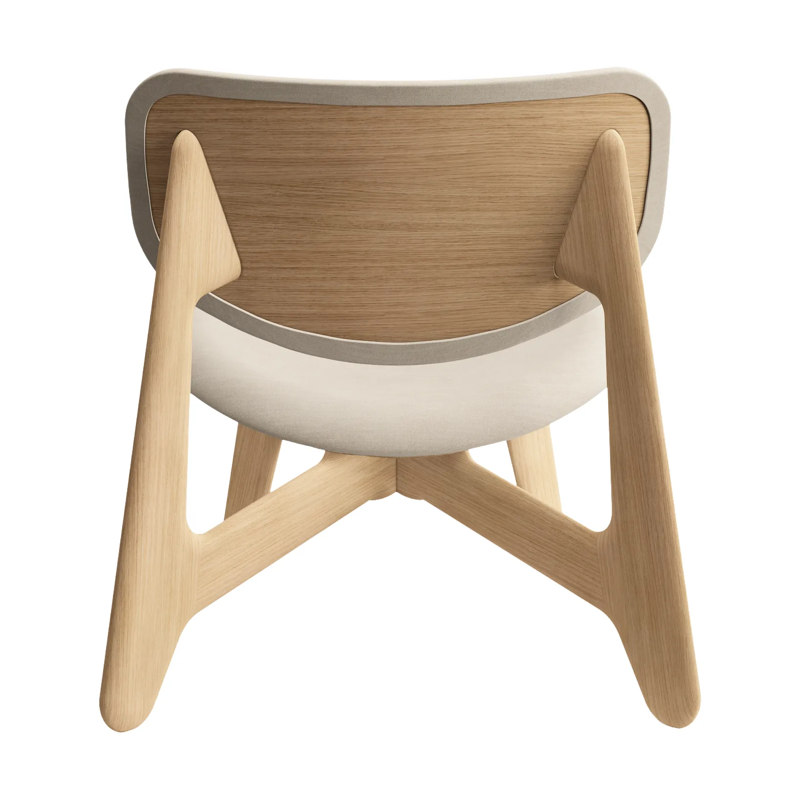 Poltrona lounge Slab con seduta rivestita, Rovere spazzolato naturale-Linara 05 CMHR Cream Tom Dixon