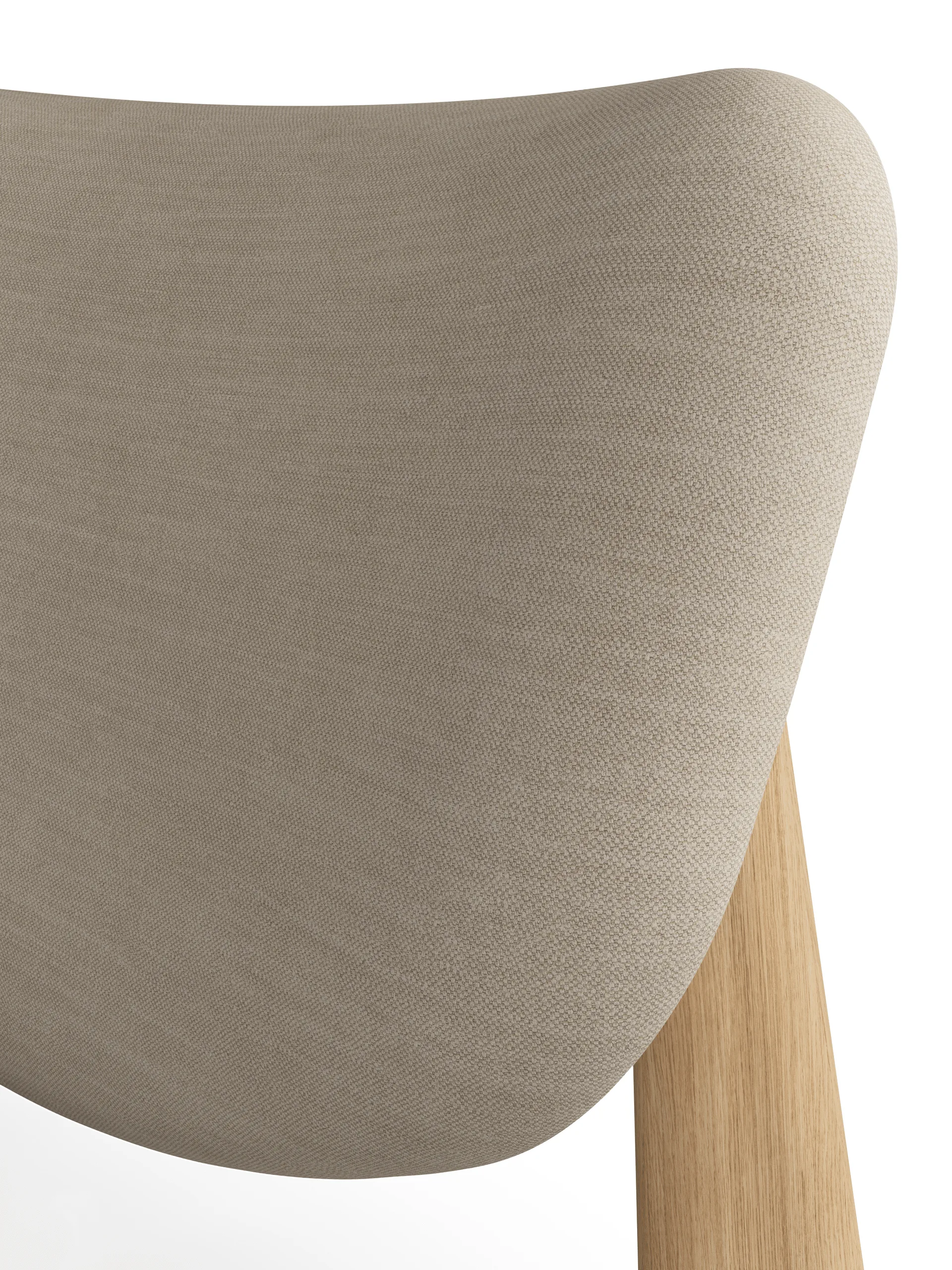 Poltrona lounge Slab con seduta rivestita, Rovere spazzolato naturale-Linara 05 CMHR Cream Tom Dixon
