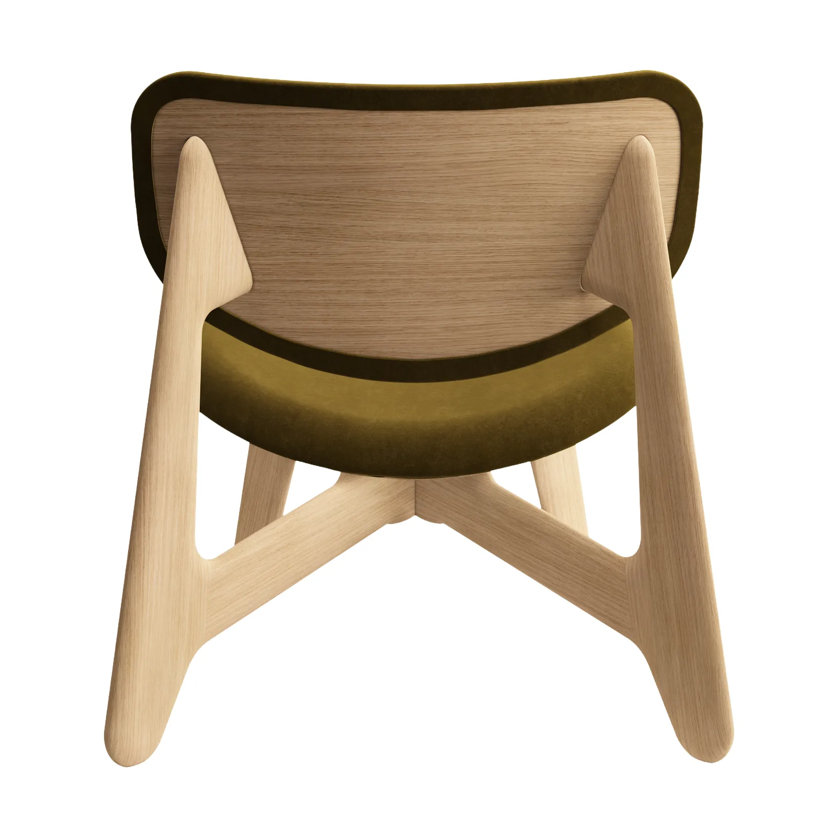 Poltrona lounge Slab con seduta rivestita, Rovere spazzolato naturale-Royal 0162 CMHR Khaki Tom Dixon
