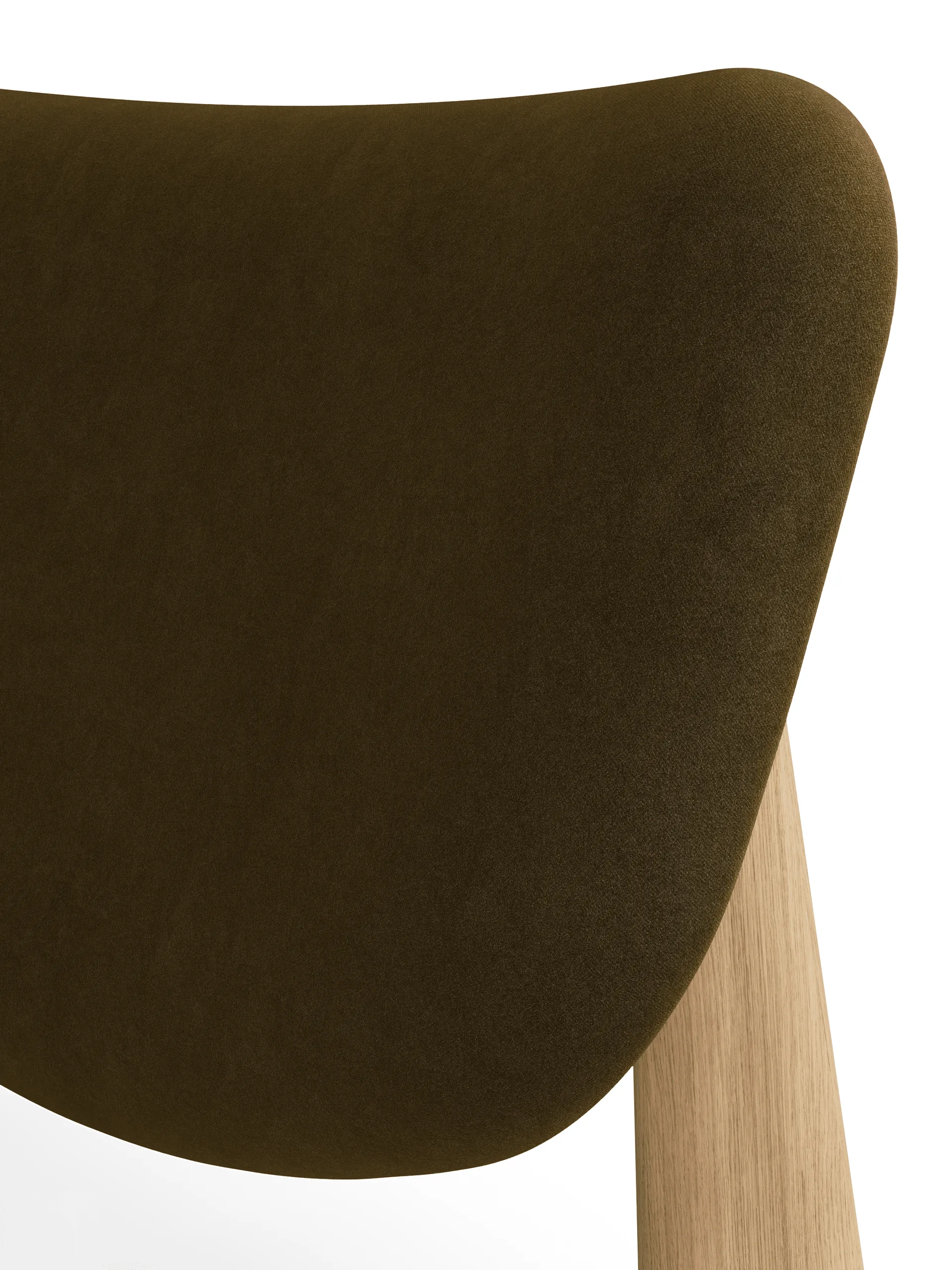 Poltrona lounge Slab con seduta rivestita, Rovere spazzolato naturale-Royal 0162 CMHR Khaki Tom Dixon