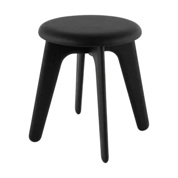 Pouf Slab 45x55 cm - Frassino nero-nero pelle - Tom Dixon