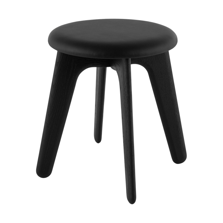 Pouf Slab 45x55 cm - Frassino nero-nero pelle - Tom Dixon
