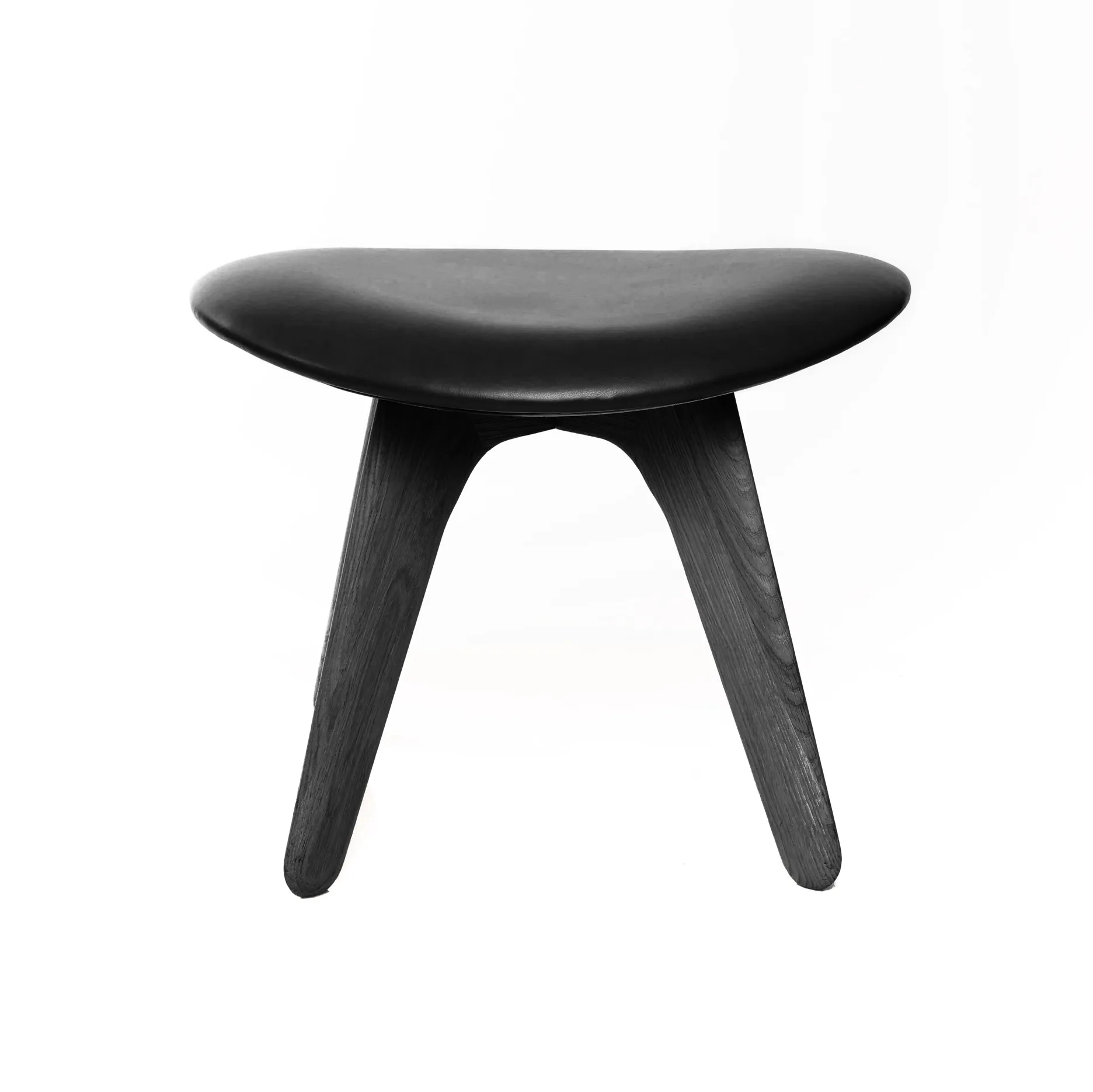 Pouf Slab 45x55 cm, Frassino nero-nero pelle Tom Dixon