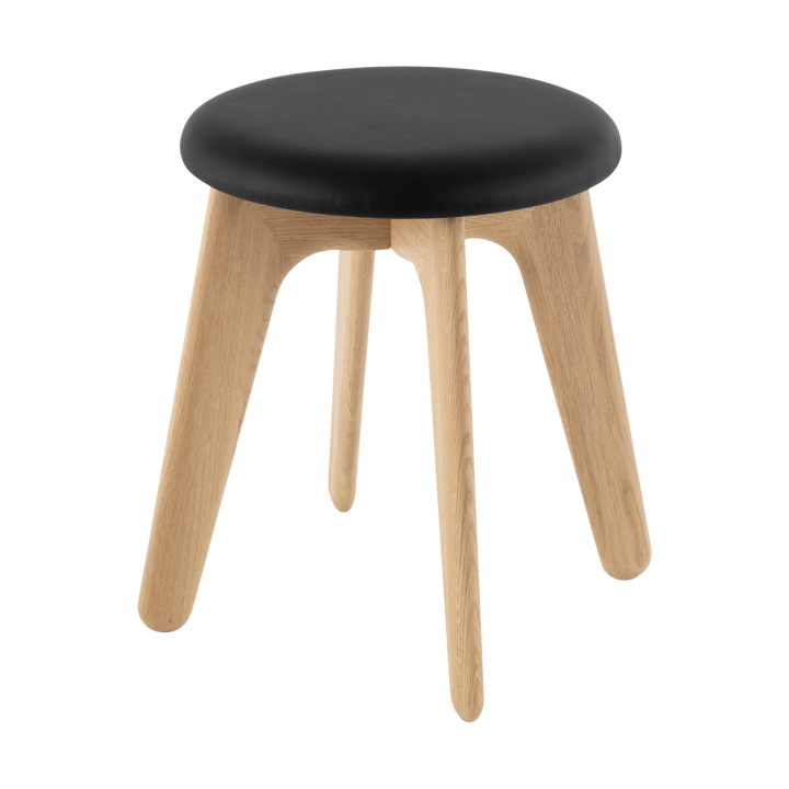 Pouf Slab 45x55 cm - Rovere naturale-pelle nera - Tom Dixon
