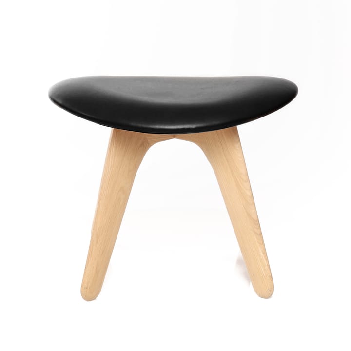 Pouf Slab 45x55 cm, Rovere naturale-pelle nera Tom Dixon
