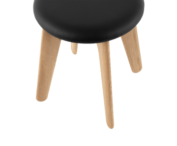Pouf Slab 45x55 cm - Rovere naturale-pelle nera - Tom Dixon