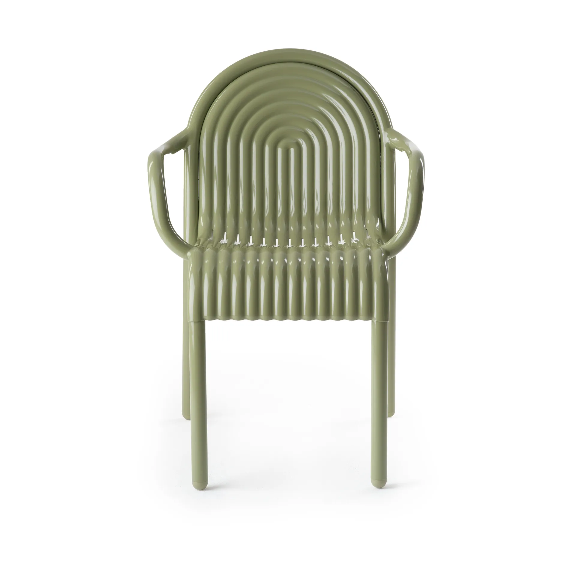 Sedia con braccioli Groove, Muschio Tom Dixon