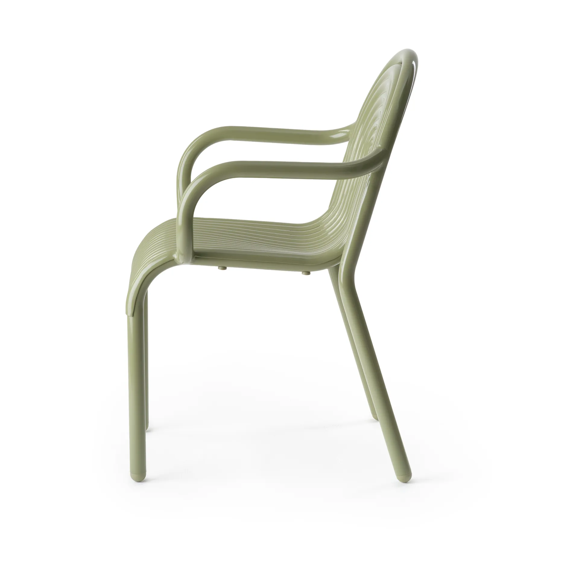 Sedia con braccioli Groove, Muschio Tom Dixon