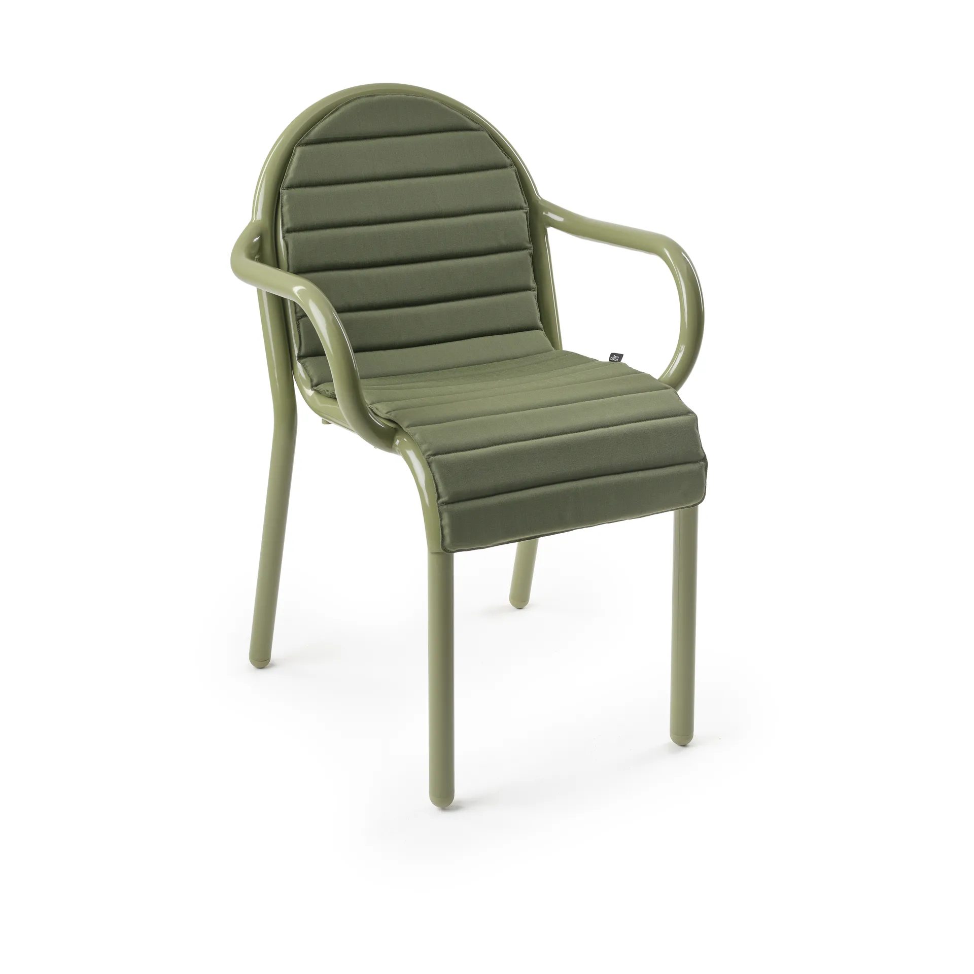 Sedia con braccioli Groove, Muschio Tom Dixon