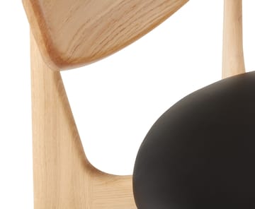 Sedia da pranzo Slab con seduta imbottita - Rovere naturale-pelle nera - Tom Dixon