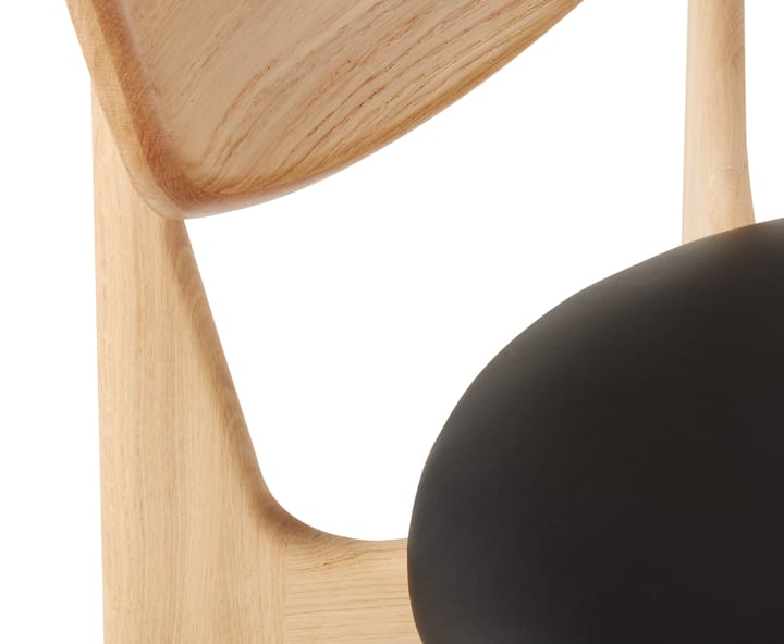 Sedia da pranzo Slab con seduta imbottita, Rovere naturale-pelle nera Tom Dixon