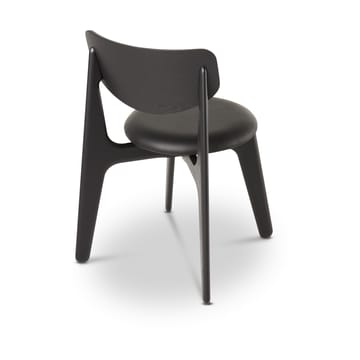 Sedia da pranzo Slab con seduta imbottita - Rovere nero-pelle nera - Tom Dixon