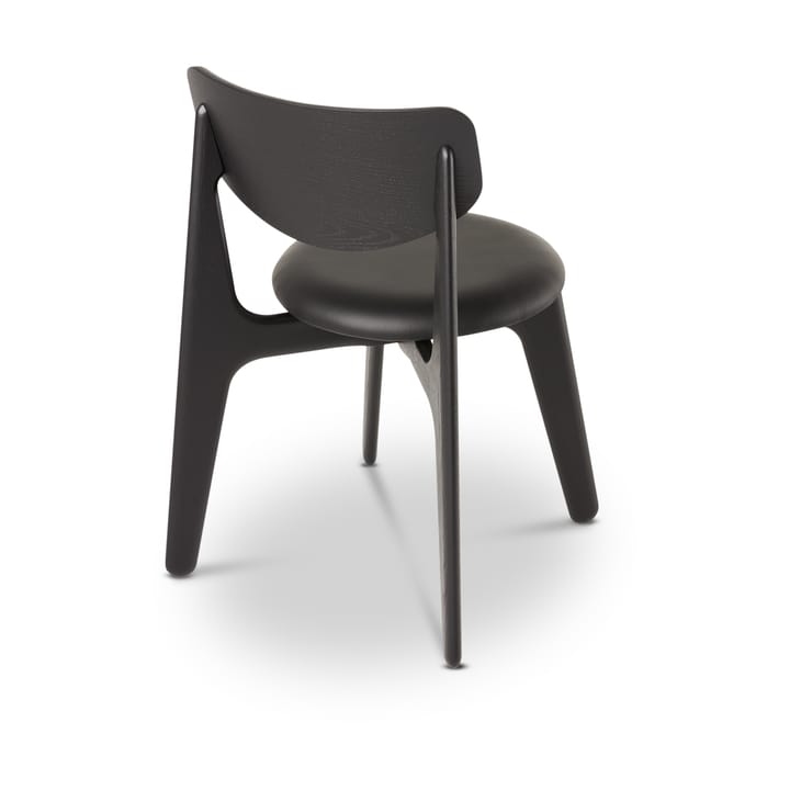 Sedia da pranzo Slab con seduta imbottita, Rovere nero-pelle nera Tom Dixon