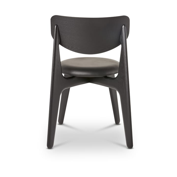 Sedia da pranzo Slab con seduta imbottita, Rovere nero-pelle nera Tom Dixon