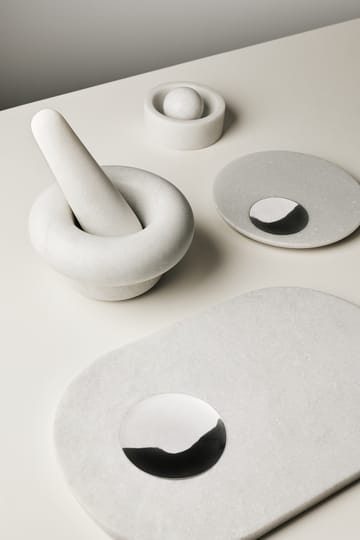 Tagliere Stone 27x42 cm - Marmo bianco-argento - Tom Dixon
