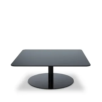 Tavolino Flash 80x80 cm - Vetro specchiato nero - supporto nero - Tom Dixon