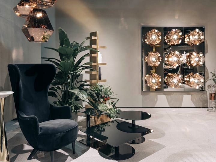 Tavolino Flash rotondo, Struttura nero-nero Tom Dixon