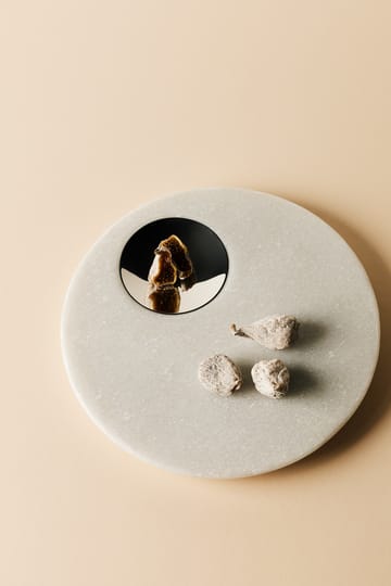 Vassoio da portata in pietra Ø22 cm - White marble-argento - Tom Dixon