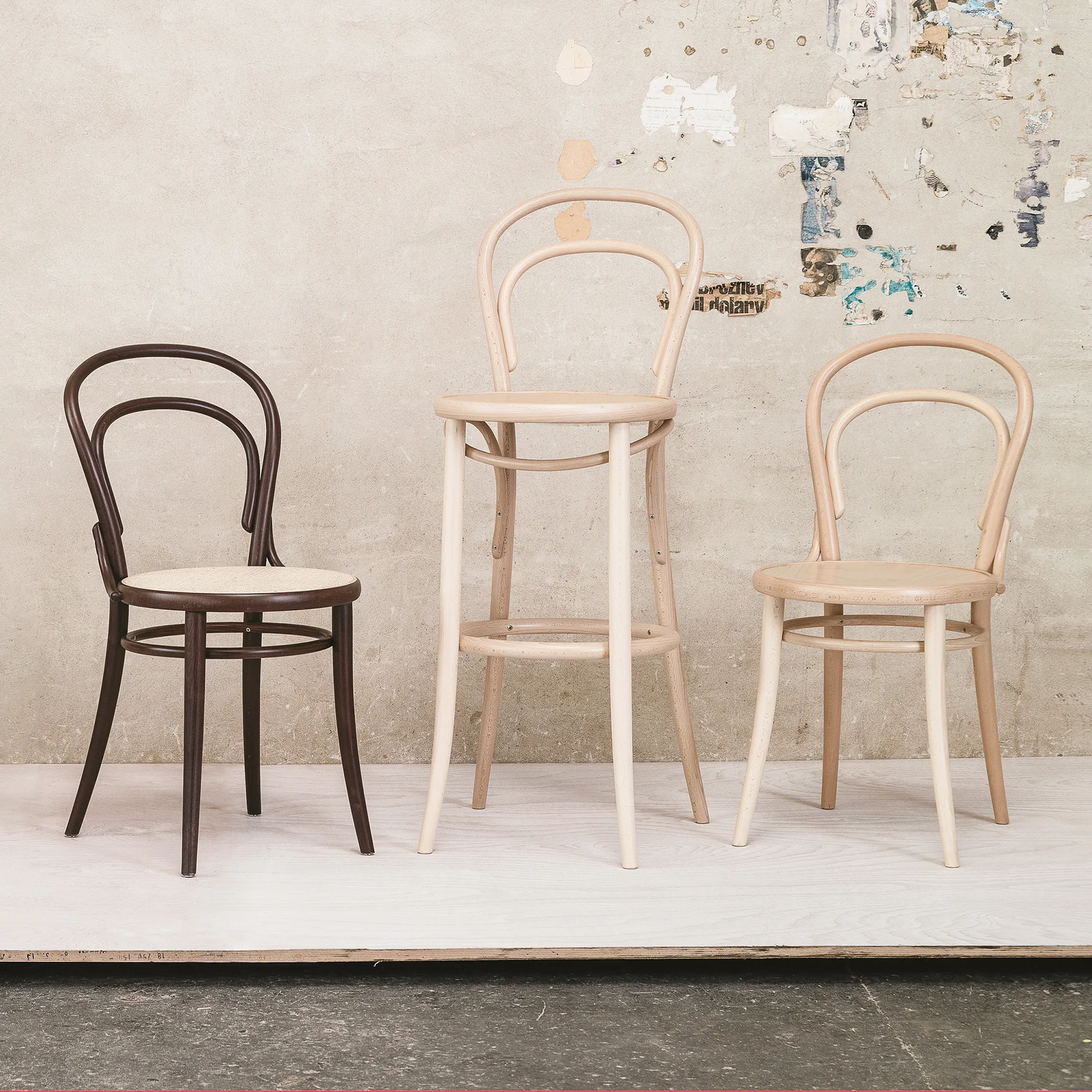 Sedia Ton n.14, Coffee B4-Seduta in New rattan TON