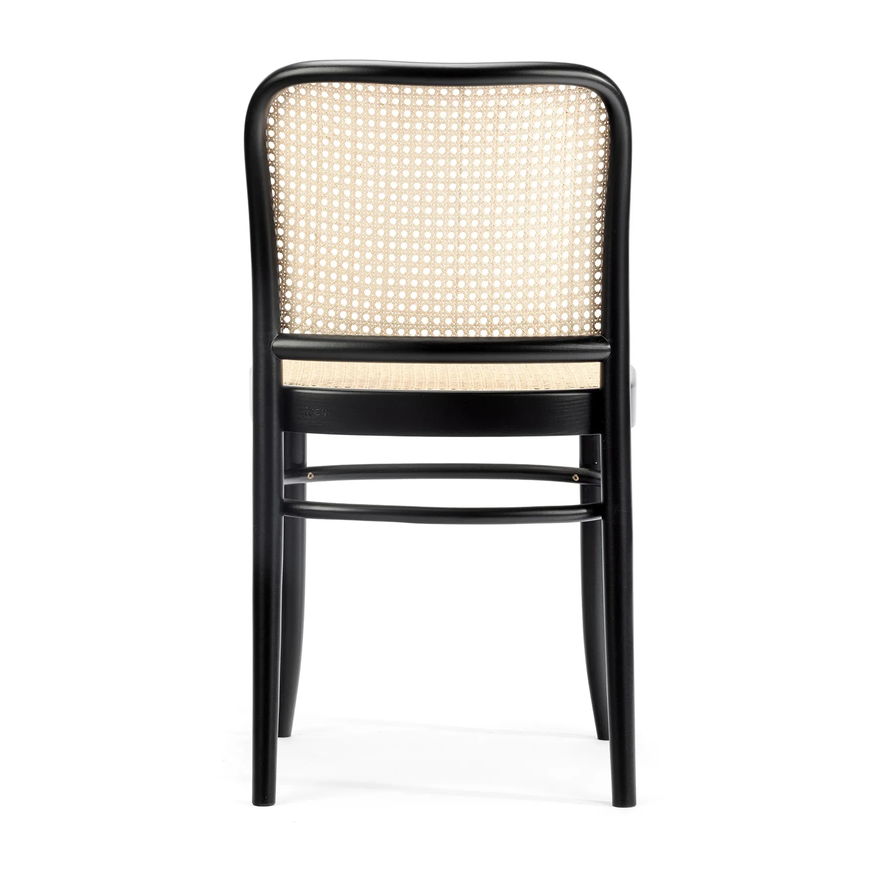 Sedia Ton nr. 811 con seduta in rattan, Mordente nero B123, nuovo rattan TON