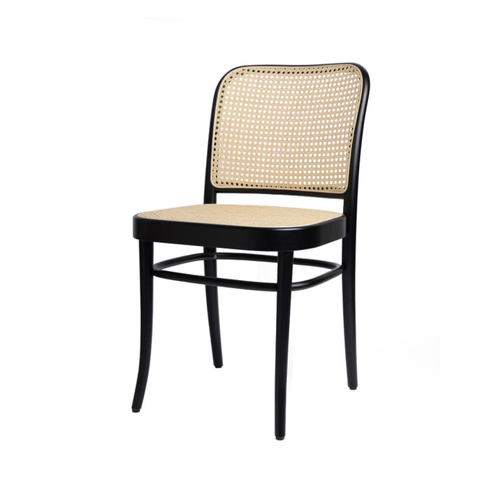 Sedia Ton nr. 811 con seduta in rattan - Mordente nero B123, nuovo rattan - TON