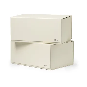 Pac box scatola portaoggetti - Bianco sporco, medio 30×13,5×22 cm, confezione da 2 - TÔNN furniture