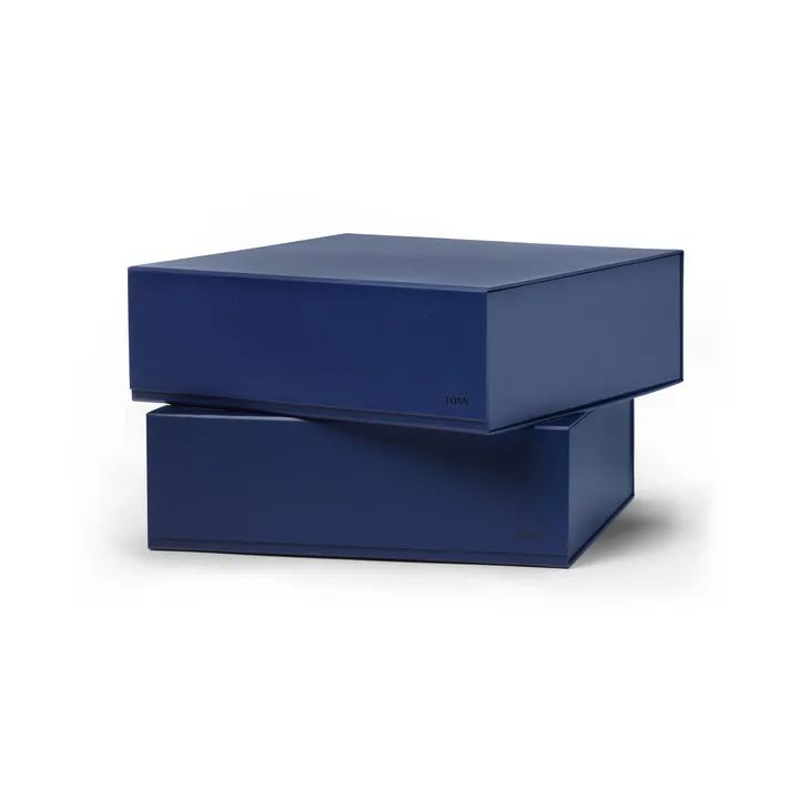 Pac box scatola portaoggetti - Blu notte, grande 32,5x10,5x30 cm, confezione da 2 - TÔNN furniture