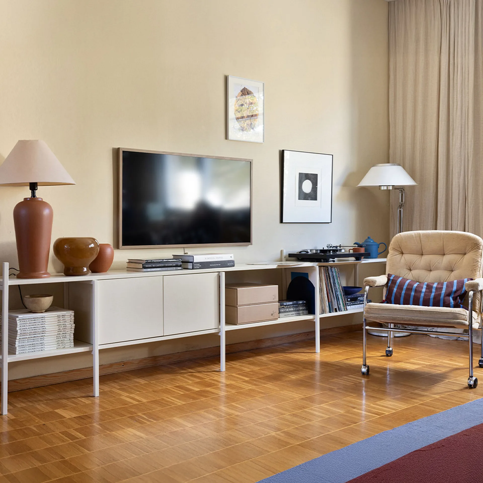 Portal mobile TV, Off white, 244 cm TÔNN furniture