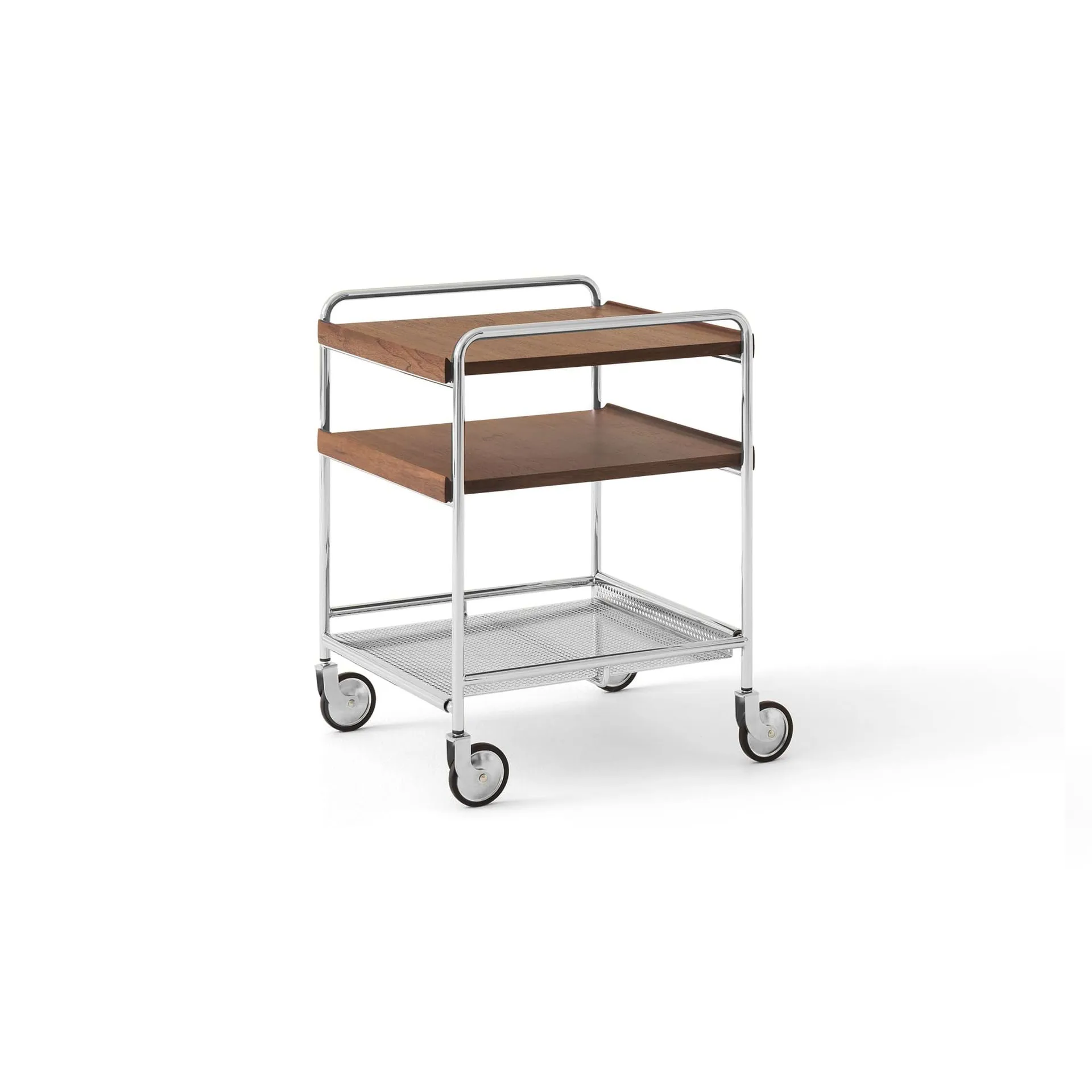 Alima NDS2 carrello portavivande, Noce laccato-cromo &Tradition
