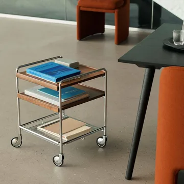 Alima NDS2 carrello portavivande - Noce laccato-cromo - &Tradition