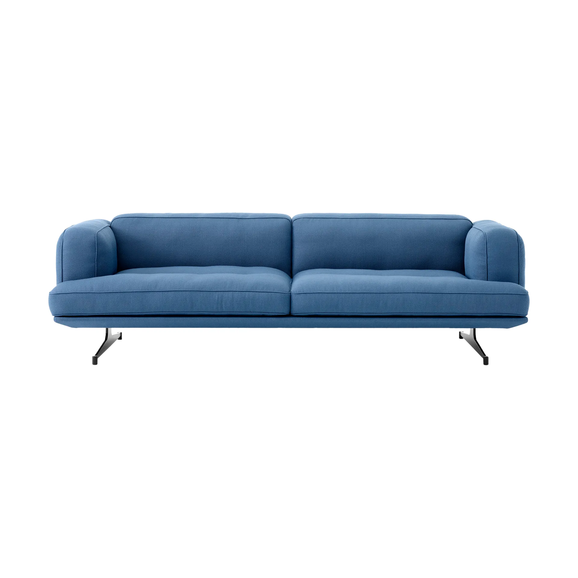 Divano a 3 posti Inland AV23, Vidar 4 Denim Blue 733, piedi neri &Tradition