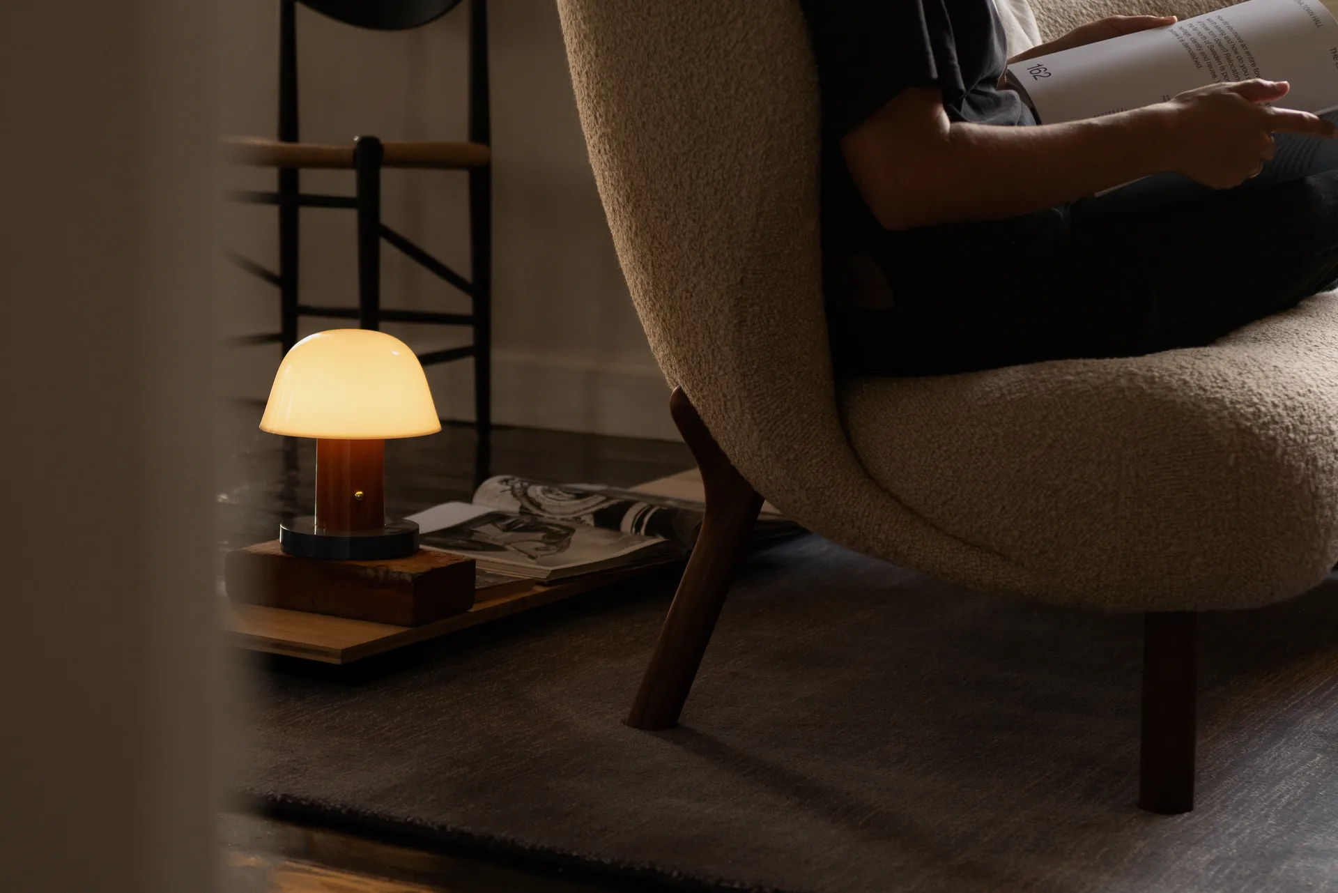 Divano Little Petra VB2, Rovere bianco oliato-Moonlight &Tradition