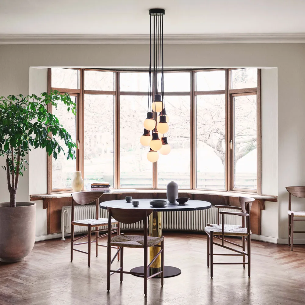 Lampada a sospensione Mass Light NA6, Marmo nero/bianco, nero marquina &Tradition