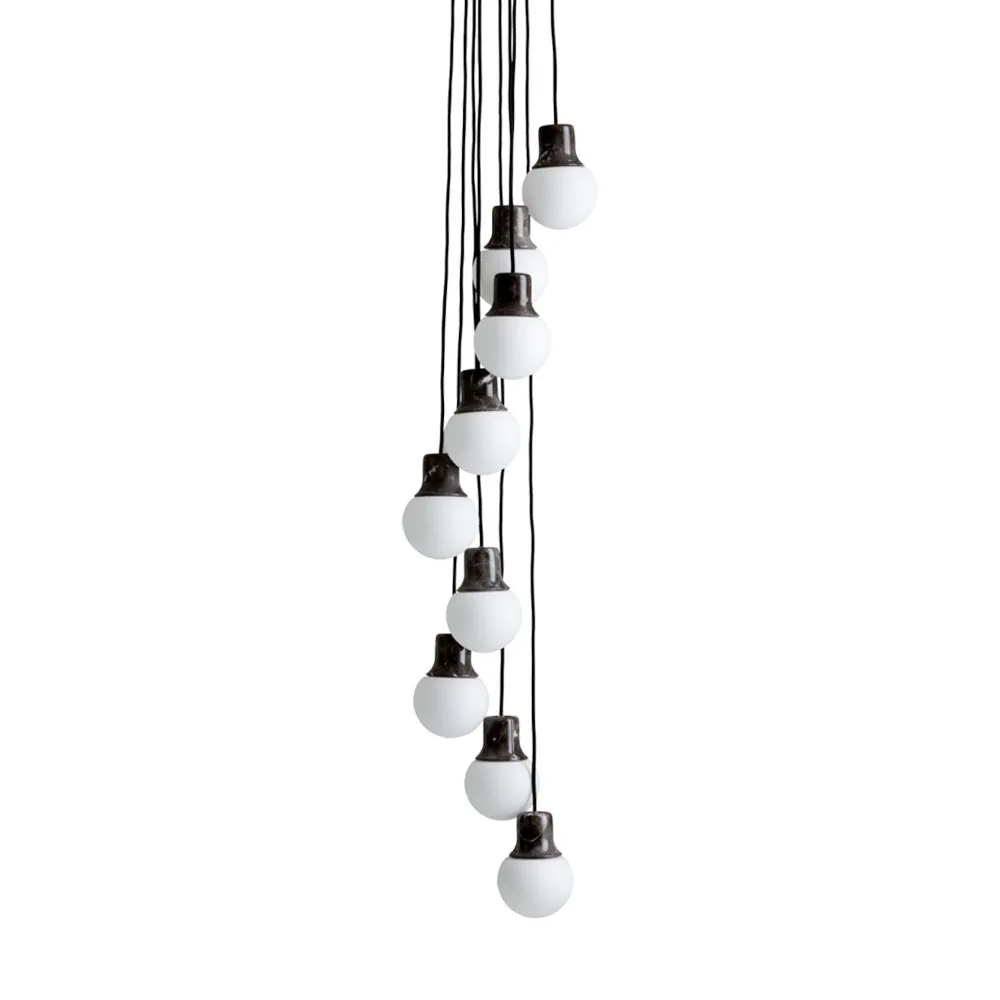 Lampada a sospensione Mass Light NA6, Marmo nero/bianco, nero marquina &Tradition