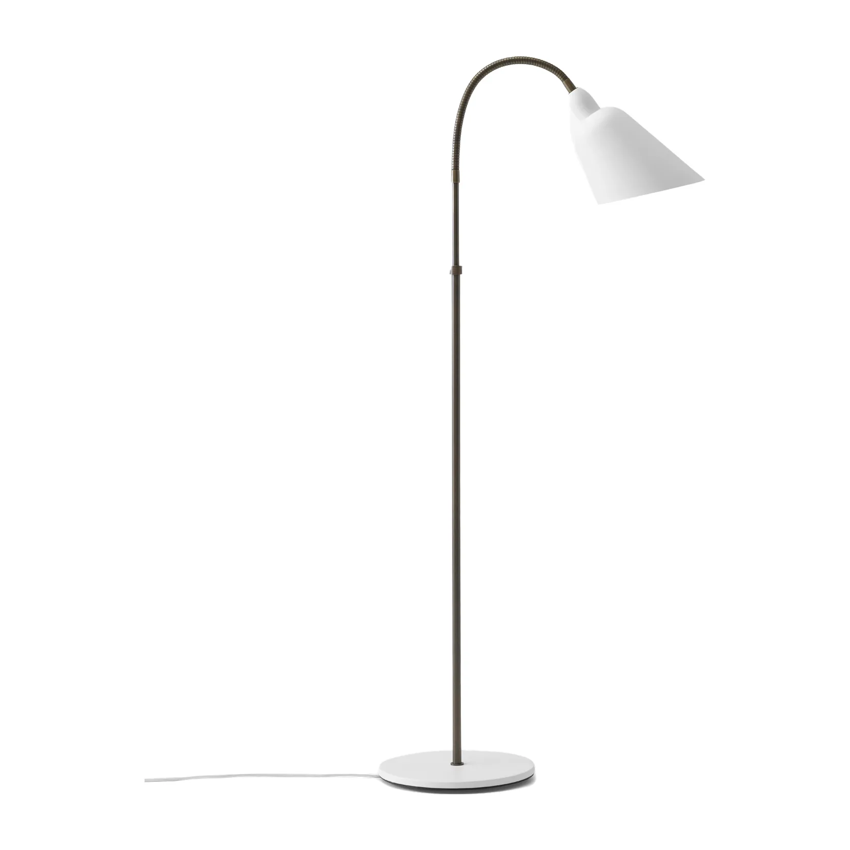 Lampada da pavimento Bellevue AJ7, edizione anniversario, Bianco, ottone bronzato &Tradition