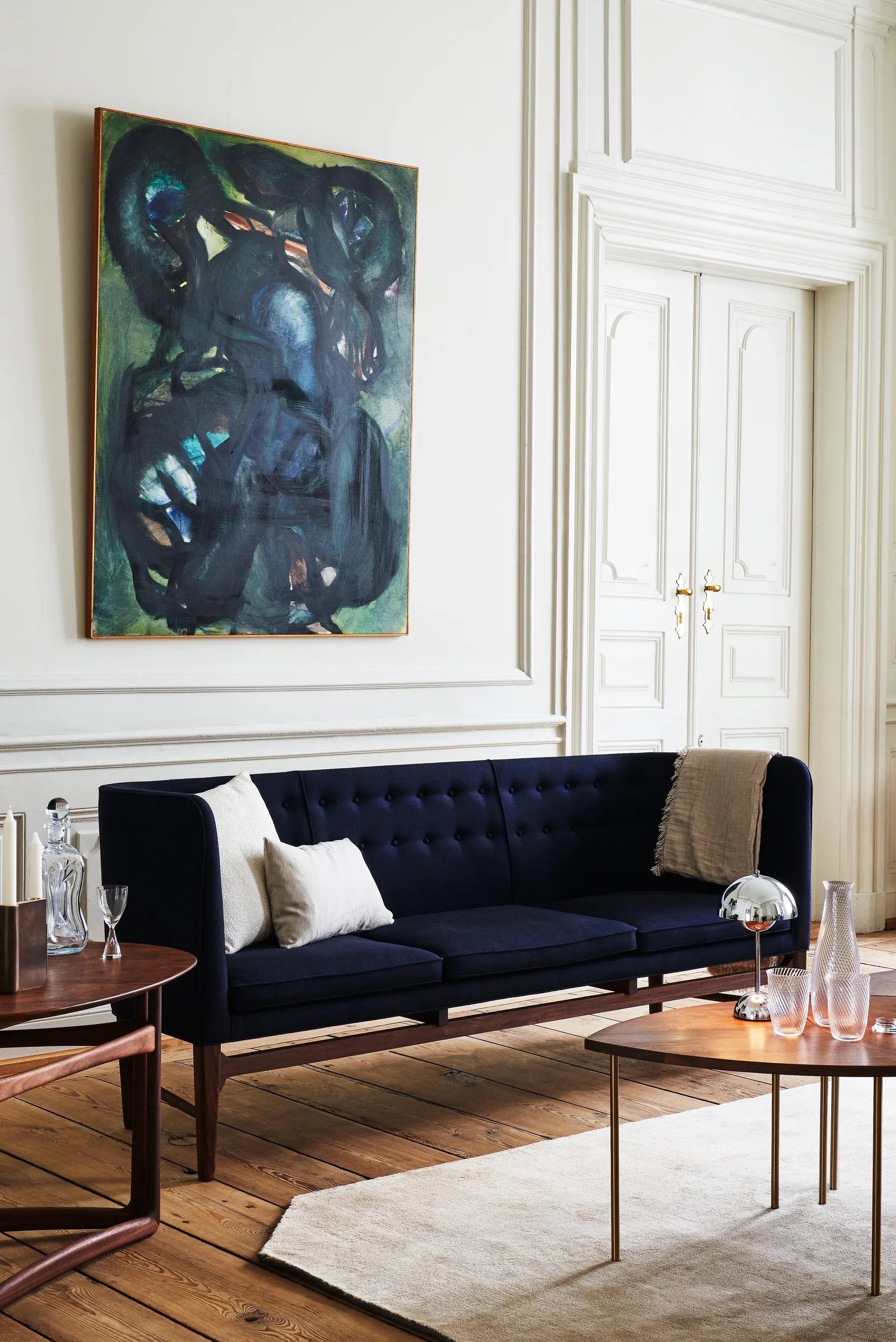 Lampada da tavolo portatile Flowerpot VP9, Cromo &Tradition