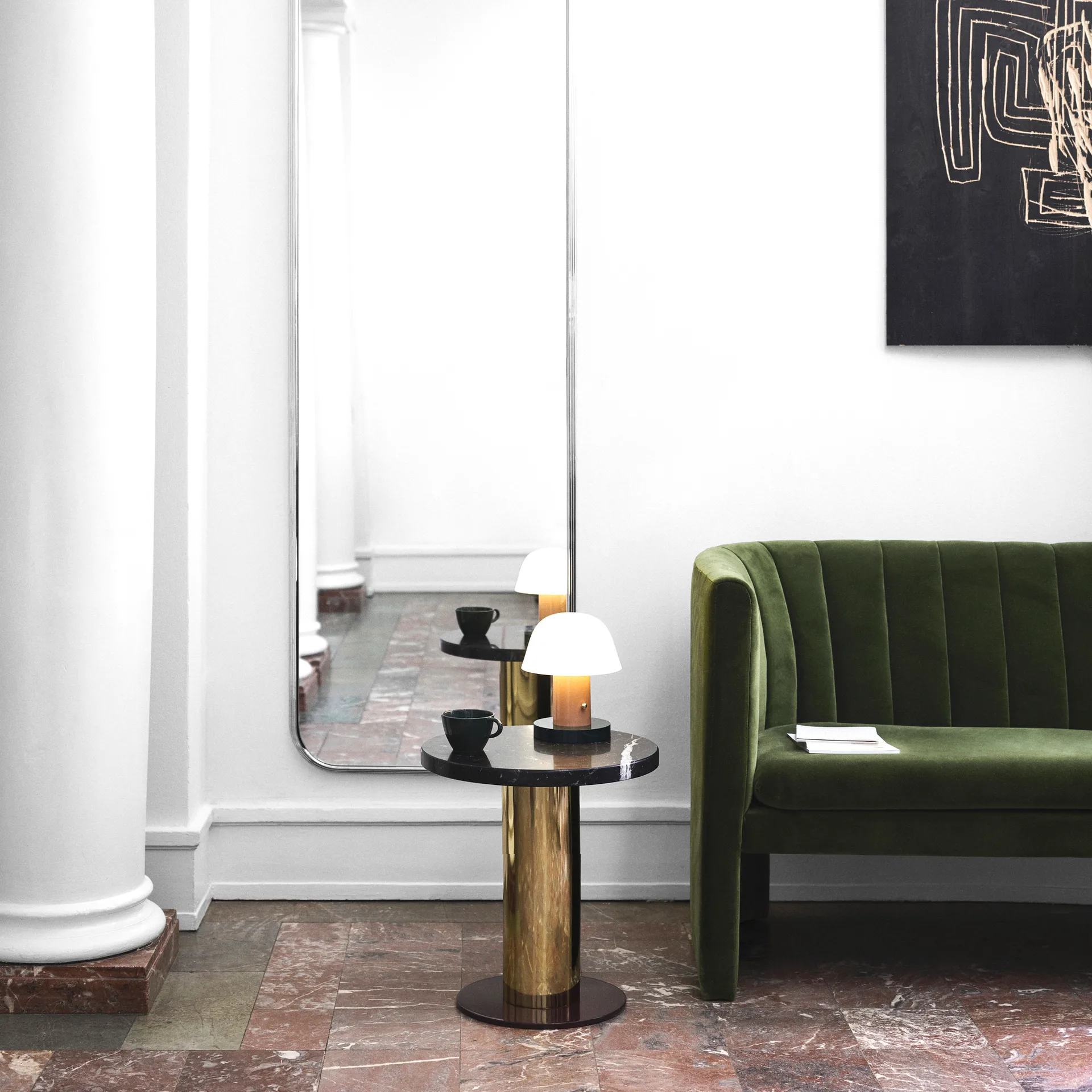 Lampada da tavolo Setago JH27, nude-forest &Tradition