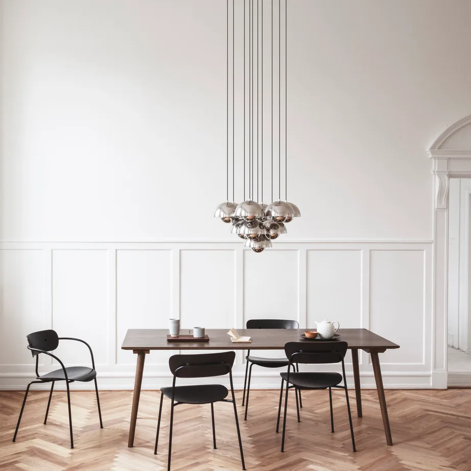 Lampadario Flowerpot VP1, Acciaio lucidato &Tradition
