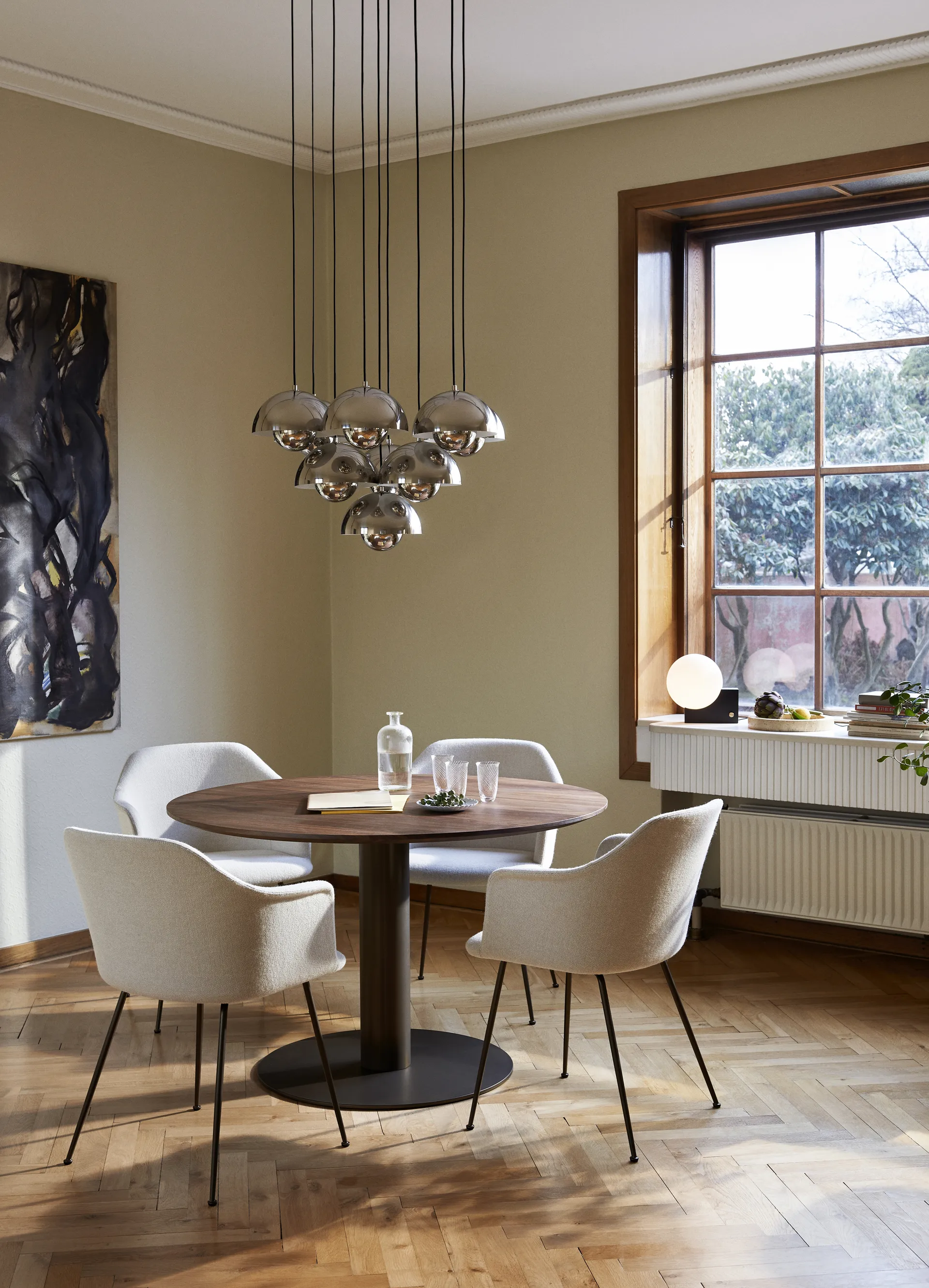 Lampadario Flowerpot VP1, Acciaio lucidato &Tradition