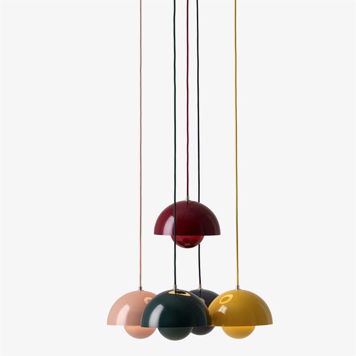 Lampadario Flowerpot VP1, Beige-rosso &Tradition